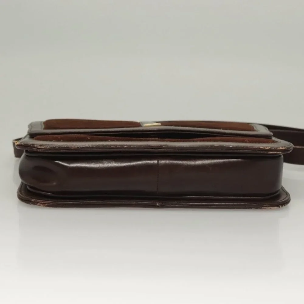 Authentic GIVENCHY Shoulder Bag Suede Brown Gold - Picture 12 of 16